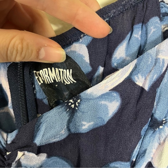 Reformation Rosa Mini Dress Navarro Blue Floral Size 0 - Picture 4 of 6